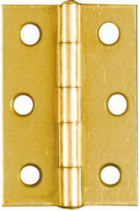 National Hardware 2-1/2 in. L Brass Narrow Hinge 2 pk