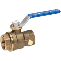Homewerks 1/2 in. Brass FIP Ball Valve with Drain Full Port Quarter-Turn Lever For Water/Oil/Gas - Open Box