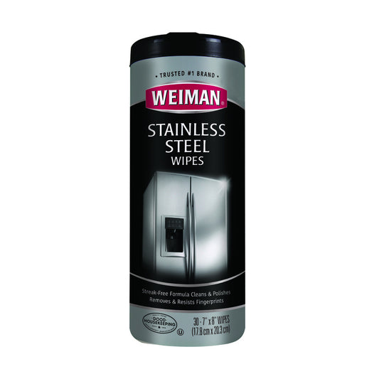 Weiman Fresh Clean Scent Stainless Steel Cleaner 30 pk Wipes