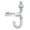 Hampton Medium Zinc-Plated Silver Zinc 0.8125 in. L J-Bolt 175 lb. 1 pk (Pack of 10)