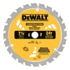 DeWalt  7-1/4 in. Dia. x 5/8 in.  Carbide Tipped  Circular Saw Blade  24 teeth 1 pk