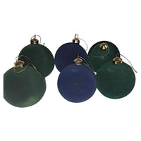 Sullivans Blue/Green Velvet Ball Ornament 4 in. (Pack of 8)