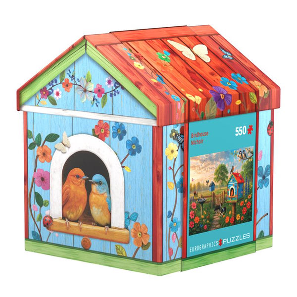 Rompecabezas de piezas de metal con forma de casita para pájaros Eurographics, 550 piezas