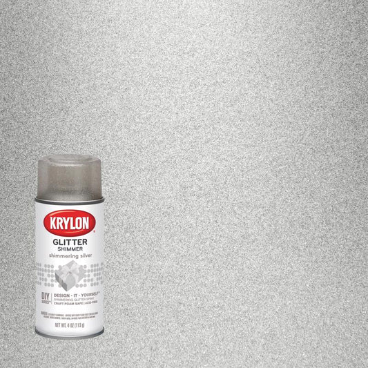 Krylon Glitter Shimmer Shimmering Silver Spray Paint 4 oz