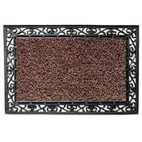 GrassWorx Clean Machine 24 in. W X 36 in. L Brown Wrought Iron Stems and Leaves Astroturf Door Mat