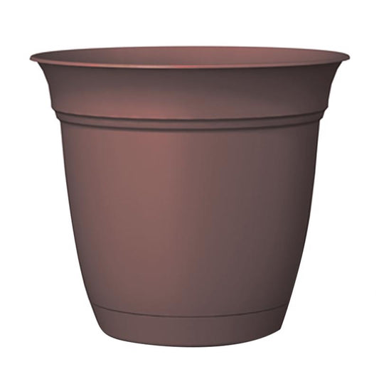 HC Companies Eclipse 14.5 in. H X 16 in. D Plastic Classic Planter Chocolate