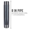 STZ Industries 1-1/4 in. MIP each X 1-1/4 in. D MIP Black Steel 8 in. L Nipple