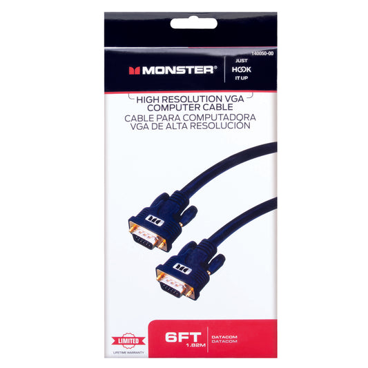 Monster Just Hook It Up 6 ft. L High Resolution VGA Computer Cable VGA