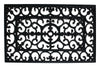 J & M Home Fashions 30 in. L X 18 in. W Black Wrought Iron Rubber Door Mat