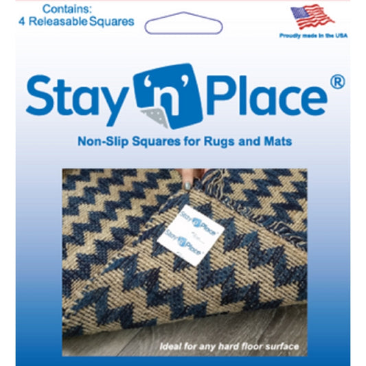 Stay 'n' Place Rug Slip Resistant Tabs 3 in. W X 3 in. L Cloth/Plastic Blue 4 pk