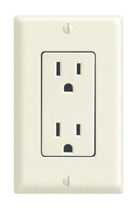 Leviton Decora 15 amps 125 V Duplex Light Almond Outlet/Wallplate 5-15R 1 pk