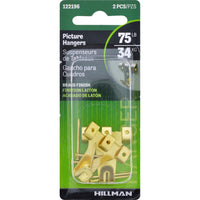 Hillman AnchorWire Brass-Plated Gold Professional Picture Hanger 75 lb. 2 pk (Pack of 10)
