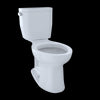 TOTO® Entrada™ Two-Piece Elongated 1.28 GPF Universal Height Toilet, Cotton White - CST244EF#01