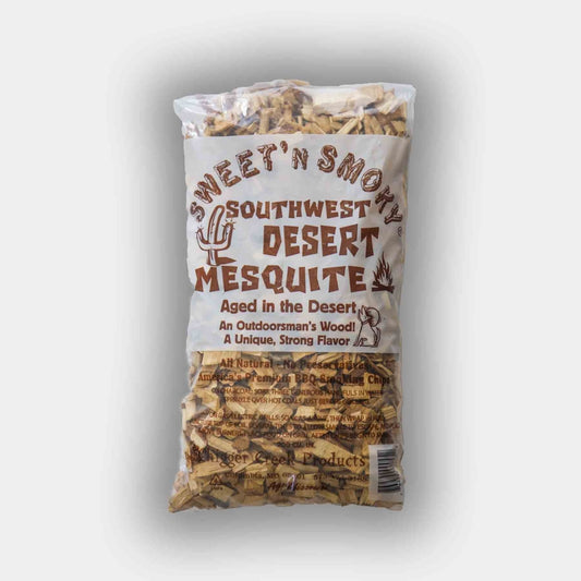 Chigger Creek Sweet' N Smoky All Natural Southwest Desert Mesquite Wood Smoking Chips 200 cu in
