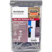 Simpson Strong-Tie 6D 2 in. Siding Stainless Steel Nail Round Head 5 lb - Deal of The Week