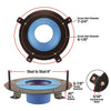 Next HydroSeat Black and Blue Plastic & Stainless Steel Toilet Flange Repair Ring 0.38 x 6.88 in.