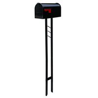 Architectural Mailboxes Mailbox-To-Go Classic Galvanized Steel Post Mount Black Mailbox - Open Box