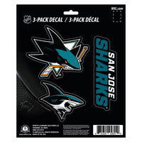 NHL - San Jose Sharks 3 Piece Decal Sticker Set