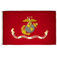 Valley Forge Marine Corps Military Flag 3 ft. W X 5 ft. L - Open Box