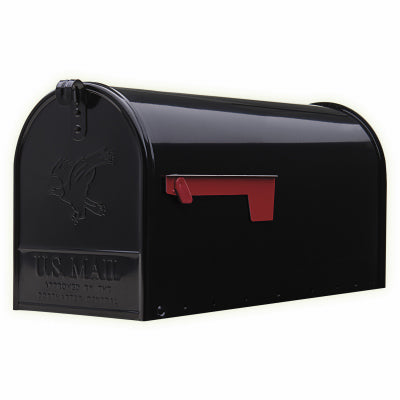 Gibraltar Mailboxes Elite Classic Galvanized Steel Post Mount Black Mailbox