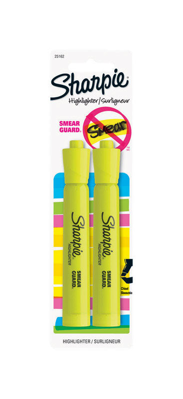 Sharpie Accent Neon Color Yellow Chisel Tip Highlighter 2 pk (Pack of 6)