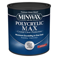Minwax Gloss Clear Water-Based Polycrylic 1 qt (Pack of 4)