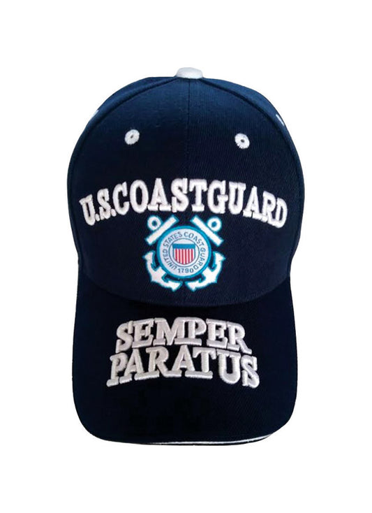 JWM U.S. Coast Guard Logo Baseball Cap Blue One Size Fits All (Pack of 6)
