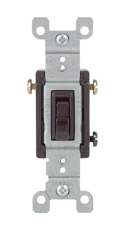 Leviton 15 amps Toggle Switch Brown 1 pk