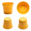 Bloem 7 in. Dia. Polyresin Saturn Planter Charcoal