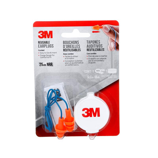 3M 25 dB PVC Earplugs Blue/Orange 1 pk