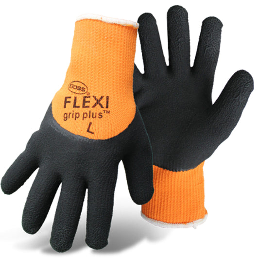 Boss Flexi-Grip Plus Men's Indoor/Outdoor String Knit Gloves Black/Orange M 1 pair