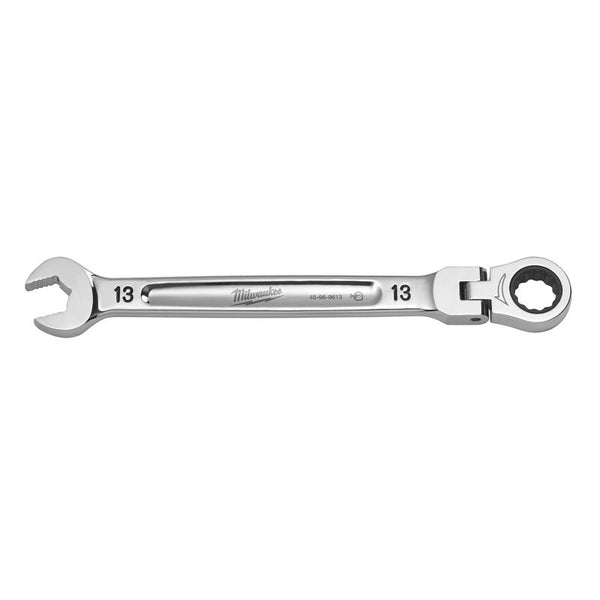 Llave combinada de cabeza flexible métrica de 12 puntas de Milwaukee de 13 mm x 13 mm, 7,34 in de largo, 1 pieza