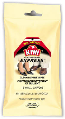 Kiwi 16600 Express Shine™ Clean And Shine Wipes 15 Count  (Pack Of 6)