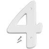 Hy-Ko 6 in. White Plastic Number 4 Mounting Screws 1 pc. (Pack of 5)