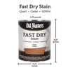 Old Masters Professional Semi-Transparent Cedar Oil-Based Alkyd Fast Dry Wood Stain 1 qt (Pack of 4)