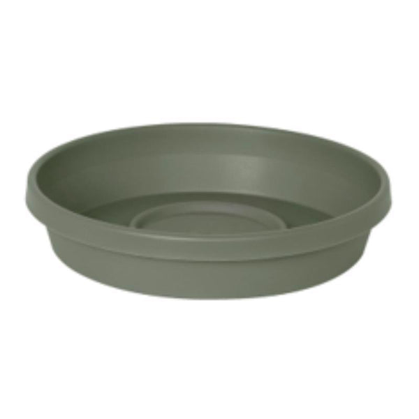 Platillo tradicional de plástico para plantas Bloem Terra, de 1,75 pulgadas de alto x 9,25 pulgadas de ancho x 8 pulgadas de profundidad, color verde