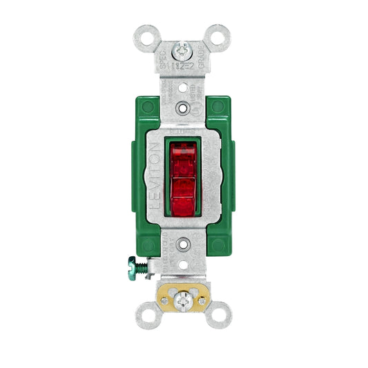 Leviton 30 amps Double Pole Toggle Switch Red 1 pk