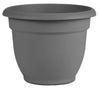 Bloem 10 in. Dia. Polyresin Ariana Planter Charcoal
