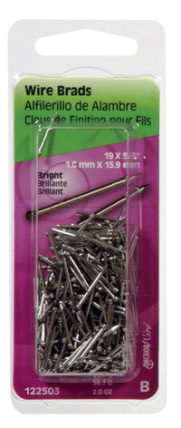 Hillman 19 Ga. x 5/8 in. L Bright Steel Brad Nails 1 pk 2 oz. (Pack of 6)