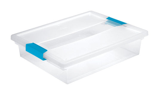 Sterilite Clear Polypropylene Stackable Clip Storage Box 3.25 H x 11 W x 14 D in.