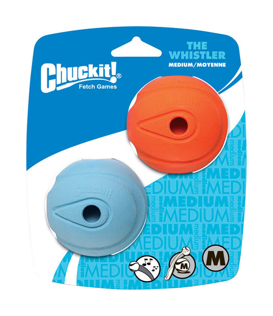Chuckit! Assorted Rubber Whistler Dog Toy Medium 2 pk