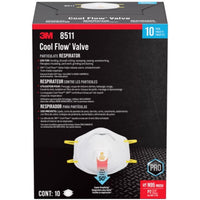 3M N95 Sanding and Fiberglass Cup Disposable Respirator Pro-Series Valved White 10 pc. (Pack of 4)