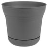 Bloem 10 in. Dia. Polyresin Ariana Planter Charcoal