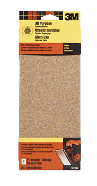 3M 9 in. L x 3-2/3 in. W 40 Grit Aluminum Oxide Sandpaper 4 pk (Pack of 10)