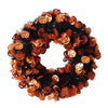 FC Young 17 in. 2 Assorted Designs- Tinsel Pumpkin/Bat Wreath (Pack of 6)