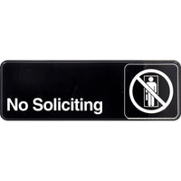 Hillman English Black No Soliciting Plaque 3 in. H X 9 in. W (Pack of 6)