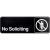 Hillman English Black No Soliciting Plaque 3 in. H X 9 in. W (Pack of 6)
