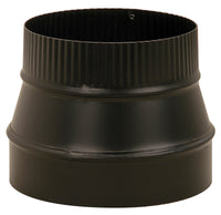 Imperial Black Matte 24 ga. Wall Thick Steel Small End Crimped Stove Pipe Reducer 7 x 6 in.