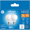 GE Refresh G16.5 E12 (Candelabra) LED Bulb Daylight 40 Watt Equivalence 2 pk