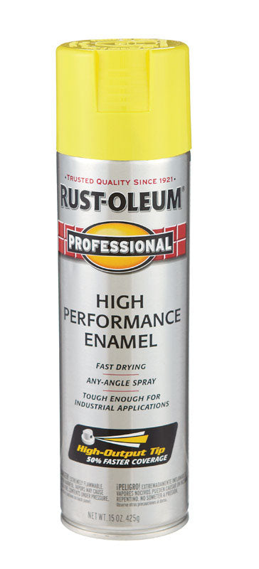 Rust-Oleum Professional Safety Yellow Spray Paint 15 oz. (Pack of 6)